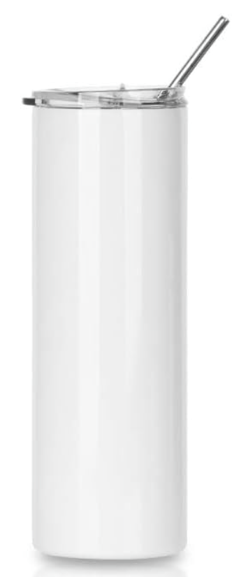 Customizable Tumbler with Lid and Metal Straw